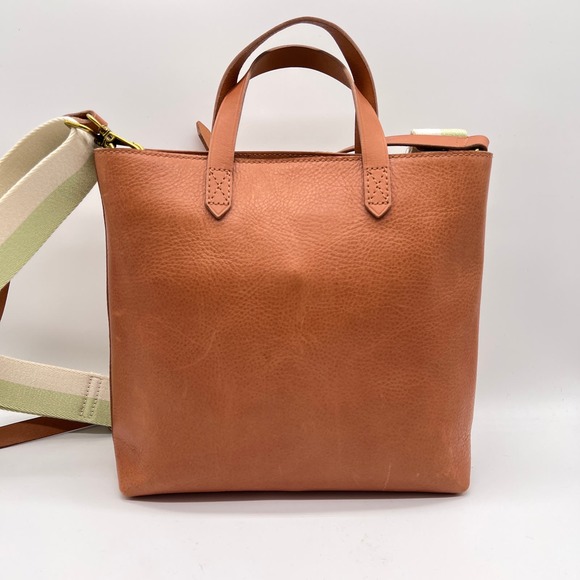 MADEWELL The Zip Top Transport Crossbody Bag Striped Edition Desert Camel NWT - Picture 3 of 11